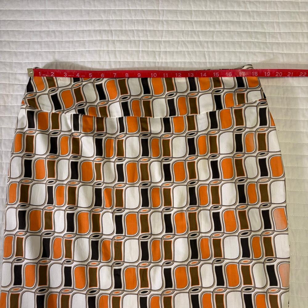 Ashley Stewart Orange Black White Geometric Print Slim Skirt Womens 14W NWT - Picture 6 of 8